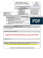 Redactar Las Resoluciones de La Junta Anterior: Unidad Educativa "Jaime Roldós Aguilera" AÑO Lectivo 2022-2023