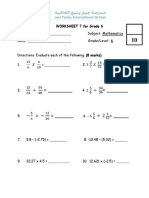 Worksheet 7-g6 MATHS