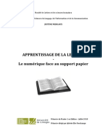 Apprentissage de La Lecture - Le Numérique Face Au Support Papier