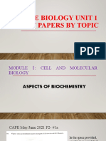 CAPE Bio Unit 1 Past Papers by Topic