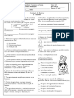 Avaliação de História 5º Ano 1º Trimestre 2022