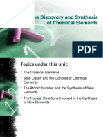 The Discovery and Synthesis of Chemical Elements