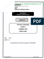 Phy SC GR 10 March 2020 and Memo PDF