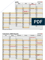 Calendario 2023 Horizontal 2 Paginas Lineal