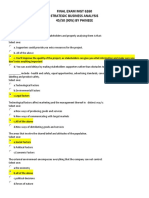 FINAL EXAM MGT 6260 STRATEGIC BUSINESS ANALYSIS 45of50 90 by PHINEEE PDF