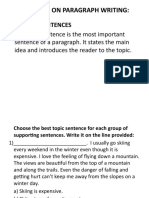 Exercises On Paragraph Writing