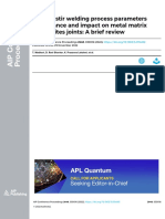 Friction Stir Welding Process Parameters Significance and Impact On Metal Matrix Composites Joints: A Brief Review