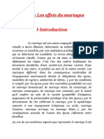 Exposé Sur Les Effets Du Mariage Et Remarques