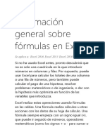 Información General Sobre Fórmulas en Excel