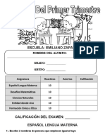 Examen Del Primer Trimestre Tercero Emiliano Zapta