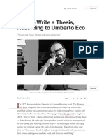 How To Write A Thesis, According To Umberto Eco The MIT Press Reader