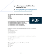 Pathophysiology A Clinical Approach 2nd Edition Braun Anderson Test Bank