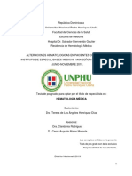 Alteraciones Hematológicas en Pacientes Con Dengue, en El Instituto de Especialidades Médicas Monseñor Nouel, Periodo Junio - Noviembre 2019