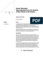 Atomic Absorption Spectrophotometry For The Analysis of Wear Metals in Oil Samples