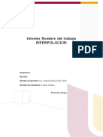 Informe Nombre Del Trabajo Interpolacion