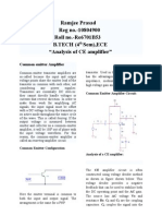 Analysis of CE Amplifier