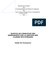 Gestion Classe Multigrade Guide Formateur