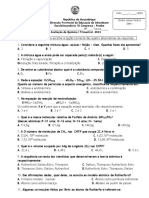 Disciplina de Química 11 Classe - Variante A Duração: 40 Minutos