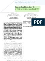 Integración de DER en El Sistema de Bus IEEE 9 Evaluación de La Estabilidad Transitoria de Generadores y