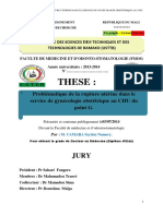 These:: Problématique de La Rupture Utérine Dans Le Service de Gynécologie Obstétrique Au CHU Du Point G