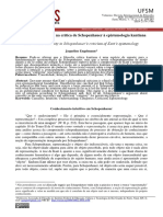 Intuição e Causalidade Na Crítica de Schopenhauer À Epistemologia Kantiana