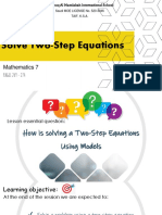 Lesson 18 - Solve Two-Step Equations