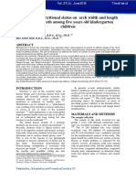 The Effect of Nutritional Status On Arch Width and Length of Primary Teeth Among Five Years Old Kindergarten Children