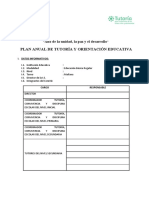 Modelo de Formato de Plan de Tutoria