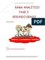 Segundo Grado - Programa Analítico Saberes y Pensaiento Científico. Fase 3