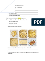 Teste 7 Ano Imperative Food e Verb Be