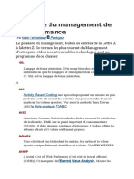 Glossaire Du Management de La Performance