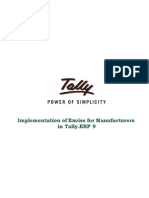 Implementation of Excise For Manufacturers in Tally - ERP 9