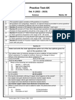 Class X Science Practice Test Ak 2022-23