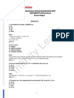 Maths Board Paper Standard 2021