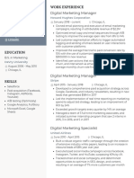 Digital Marketing Manager Resume Example