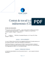 Modèle Contrat de Travail CDI CDD Cadre KICKLOX