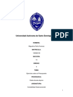 Ejercicios Sobre El Presupuesto, Contabilidad Gubernamental