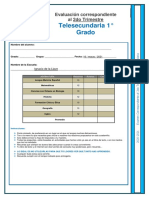 1° Grado - Exámen 2do Trimestre 