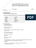 Lesson 1-Land and Resources of Africa Answer Key