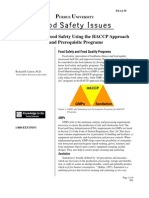 Food Safety Issues: Controlling Food Safety Using The HACCP Approach and Prerequisite Programs