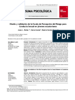 Diseño y Validación de La Escala de Percepción Del Riesgo para Conducta Sexual en Jóvenes Ecuatorianos