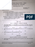 BPS Class 10 PT - 1 Maths Exam Paper - 230530 - 130107