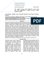 Social, Economic and Cultural Factors That Influence Access and Utilization of Sexual and Reproductive Health Services Under Decentralization in Kampala, Uganda