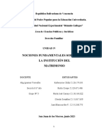 Nociones Fundamentales Sobre La Institución Del Matrimonio