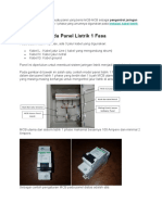 Panel Listrik 1 Fasa Adalah Suatu Panel Yang Berisi MCB