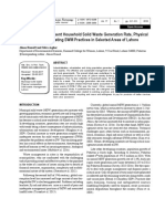 Determination of Present Household Solid Waste Generation Rate, Physical Composition and Existing SWM Practices in Selected Areas of Lahore