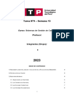 Tarea N°9 Semana 13 - Sistemas de Gestión de Calidad