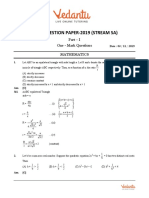 KVPY 2019 Previous Year Question Paper With Answer Keys For Class 11 SA Stream