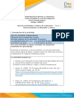 Guía de Actividades y Rúbrica de Evaluación - Tarea 1 Reconocimiento. El Diseñador y Artista