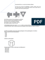 Atividade Avaliativa de Matemática 3º Ano (3º Bimestre)